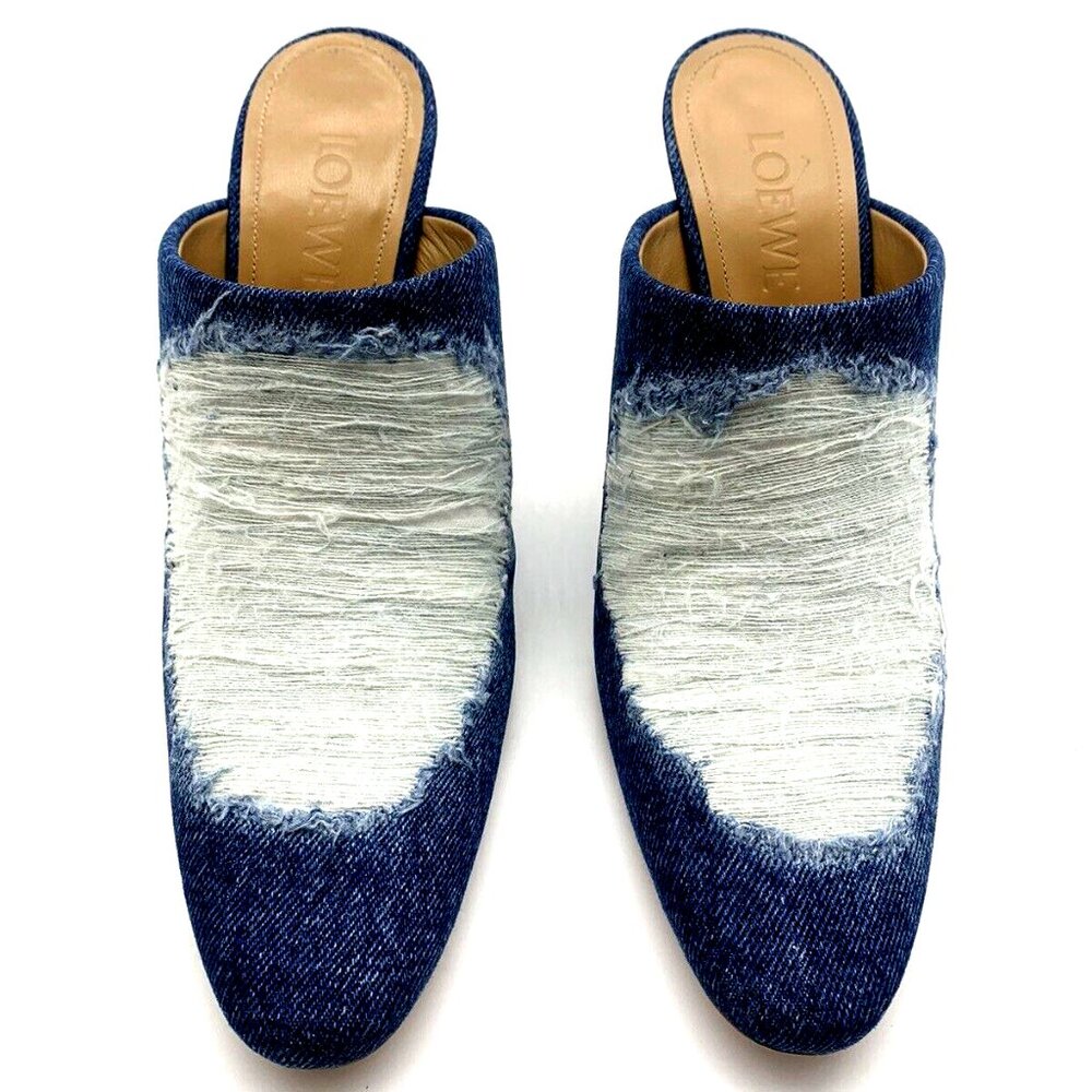 Loewe Ripped Denim Mule